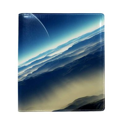 Moon and Mountain Stretchable Book Cover for Most Hardcover Textbooks up to 22.1 x 16 cm, Self-Adhesive, Washable and Reusable Fabric