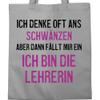 Shirtracer Cotton Tote Bag for Teachers - I Often Think About Skipping School - One Size - Light Gray view 4