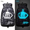 FANwenfeng Basketball Player 23 Ball-Storage Glow-in-the-Dark Backpack, Multifunctional Student Bookbag for Men and Women (G Pattern 1) view 2