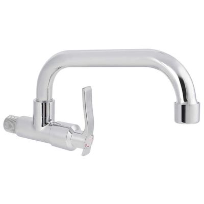 Wall-Mounted Kitchen Sink Faucet, Brass Body, Stainless Steel Spout, 25 cm (LQ-3092)