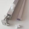 College Ira II Panel Curtain, Set of 2, with Accessories, White-Gray, 170 cm, Silver Panel Carriages view 4