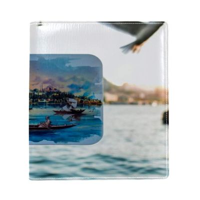 Man Hold A Picture Stretchable Book Cover, Fits Most Hardcover Textbooks up to 22.1 x 16 cm, Self-Adhesive, Washable and Reusable