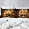 Loussiesd Lion Wild Animal Print Fitted Sheet Set, Brown Microfiber view 2