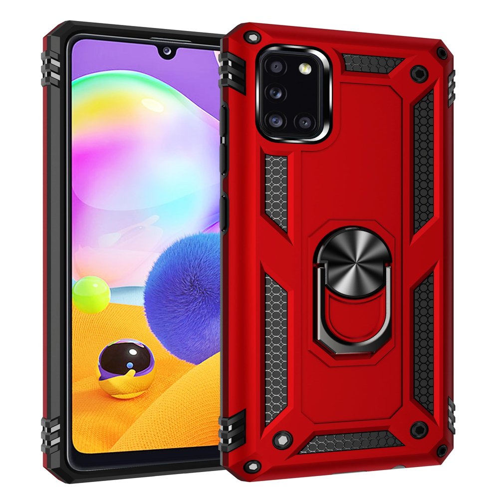 SORAKA Case for Samsung Galaxy A31 with Ring Stand, Soft Ultra-Thin TPU Case with Metal Plate
