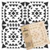 NAKLEO Tile Painting Stencil 33 x 33 cm, Azteca Ethnic Triangle Geometric, Reusable Plastic Floor Stencil for DIY Wood, Furniture and Wall Decor - Terracotta view 1