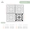 NAKLEO Tile Painting Stencil 33 x 33 cm, Azteca Ethnic Triangle Geometric, Reusable Plastic Floor Stencil for DIY Wood, Furniture and Wall Decor - Terracotta view 4