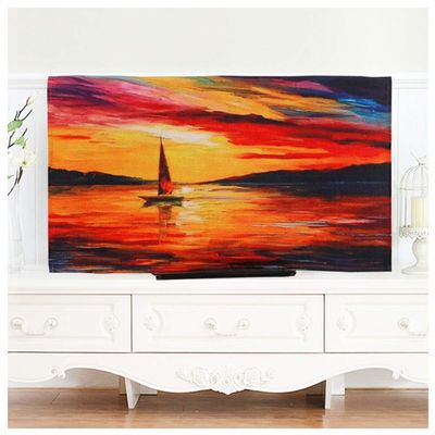 NANKAN TV Cover for 32–75-Inch Flat or Curved TVs, Polyester, Boat, 55-Inch