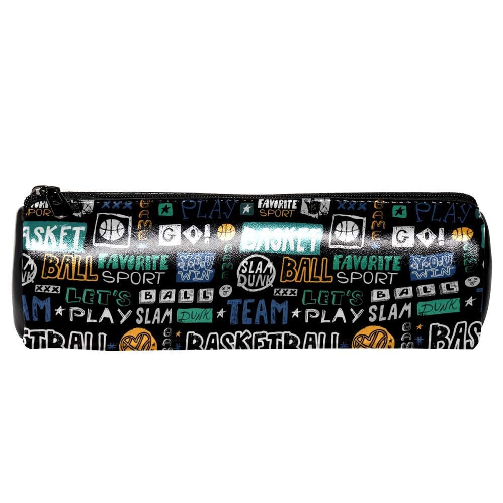 EZIOLY Basketball Leather Sketch Pencil Case, Coin Purse, and Makeup Bag