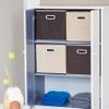 Relaxdays Folding Storage Boxes, Set of 10, with Handle, Square, 30 x 30 cm, Brown view 2