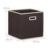 Relaxdays Folding Storage Boxes, Set of 10, with Handle, Square, 30 x 30 cm, Brown view 4