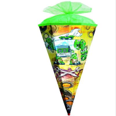 School Cone Filler, Approx. 200 Pieces, Green Robot, Hexagonal