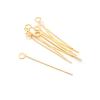 Eye Pins with Long-Lasting 18K Gold Plating, 25 mm, 10 Pieces view 1