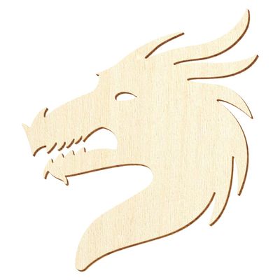 Wooden Dragon Head – Craft Decoration, 5–50 cm, Pack of 100, 42 cm High