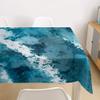 FANSU Waterproof Rectangular Tablecloth, Washable 3D Abstract Watercolor, Teal, 140 x 240 cm view 2
