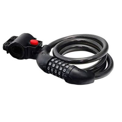 5-Digit Combination Bicycle Cable Lock, 1.2 m, Black