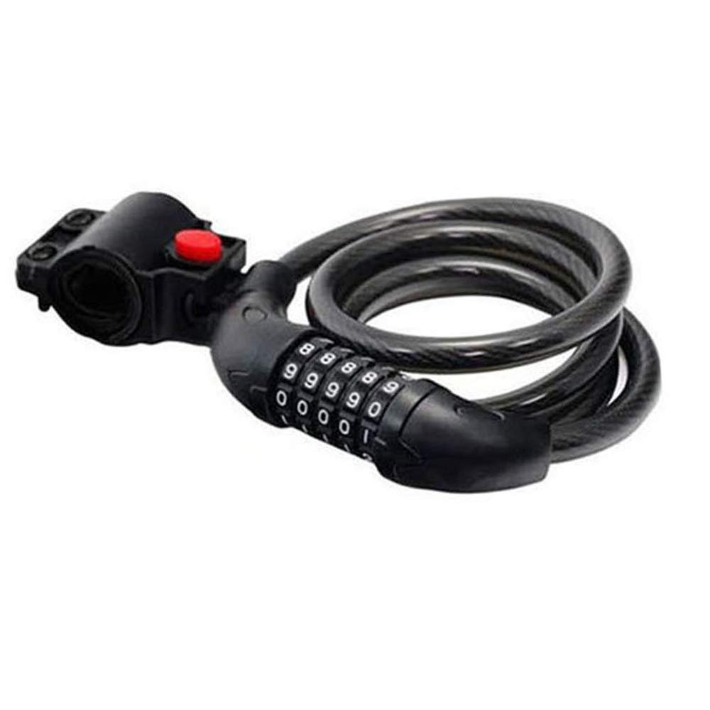 5-Digit Combination Bicycle Cable Lock, 1.2 m, Black