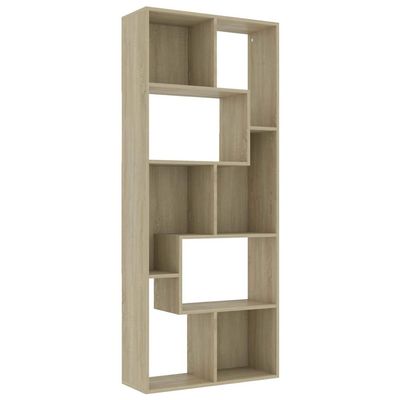 Festnight Bookshelf Room Divider, Sonoma Oak, 67 x 24 x 161 cm