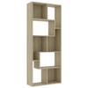 Festnight Bookshelf Room Divider, Sonoma Oak, 67 x 24 x 161 cm view 1