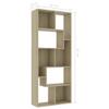 Festnight Bookshelf Room Divider, Sonoma Oak, 67 x 24 x 161 cm view 4