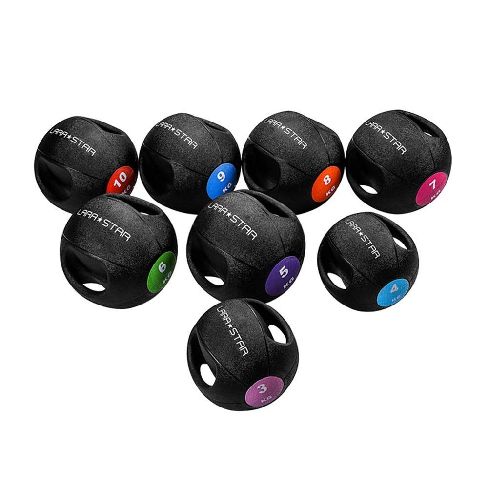 Medicine Ball with Handles, Solid Gravity Ball, 3 kg/6.6 lb