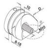 V2A Stainless Steel Glass Point Holder, 50 mm, for 42.4 mm Round Tube view 2