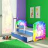 ACMA Kids' Bed 160 x 80 cm Blue with Bed Drawer, Mattress & Slatted Base, Fall Protection, Personalized Design 18 Pony Rainbow, up to 120 kg view 3