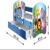 ACMA Kids' Bed 160 x 80 cm Blue with Bed Drawer, Mattress & Slatted Base, Fall Protection, Personalized Design 18 Pony Rainbow, up to 120 kg view 4
