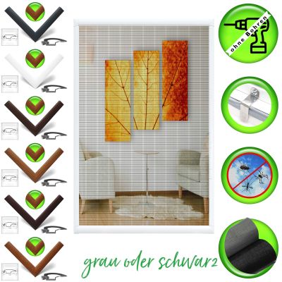 Horivert Premium Aluminum Insect Screen Frame, Anthracite, 60 x 110 cm