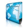 banjado Personalized Design Wall-Mounted Mailbox, 38.5 × 46.5 × 13 cm, White Steel, World Map, 2 Keys view 1