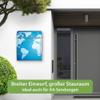 banjado Personalized Design Wall-Mounted Mailbox, 38.5 × 46.5 × 13 cm, White Steel, World Map, 2 Keys view 4