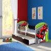 ACMA Kids' Bed 180 x 80 cm with Drawer and Mattress, Wenge, Bed Guard, Slatted Base, Formula 1 Design 06 view 2