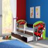ACMA Kids' Bed 180 x 80 cm with Drawer and Mattress, Wenge, Bed Guard, Slatted Base, Formula 1 Design 06 view 3