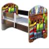ACMA Children's Bed 140 x 70 cm with Mattress, Wenge, Guard Rail, Slatted Base II, Locomotive 44 view 1