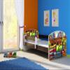 ACMA Children's Bed 140 x 70 cm with Mattress, Wenge, Guard Rail, Slatted Base II, Locomotive 44 view 2