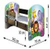 ACMA Children's Bed 140 x 70 cm with Mattress, Wenge, Guard Rail, Slatted Base II, Locomotive 44 view 4