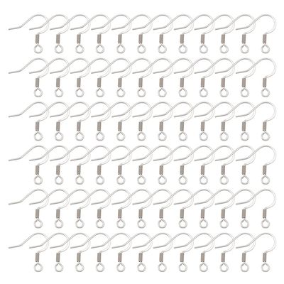 UNICRAFTALE 200-Piece 304 Stainless Steel Earring Hooks with Loops, 0.8 mm Pin, 14 x 17 x 2 mm, 2 mm Hole