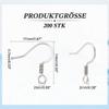 UNICRAFTALE 200-Piece 304 Stainless Steel Earring Hooks with Loops, 0.8 mm Pin, 14 x 17 x 2 mm, 2 mm Hole view 3