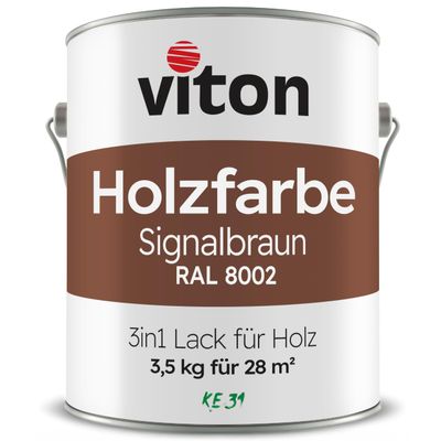 Viton Brown Wood Paint, 3.5 kg, Satin-Matte, RAL 8002 Signal Brown