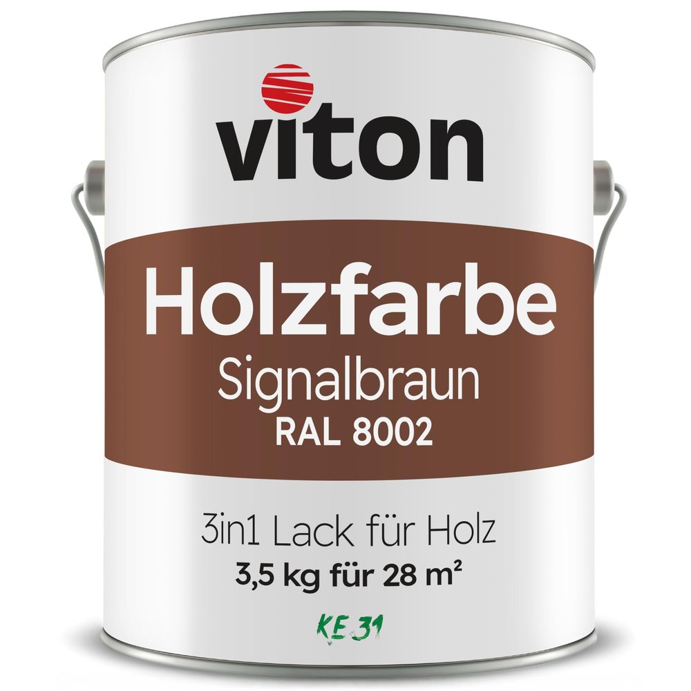 Viton Brown Wood Paint, 3.5 kg, Satin-Matte, RAL 8002 Signal Brown