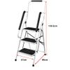 3-Step Heavy-Duty Steel Folding Step Ladder with Safety Handrail view 2