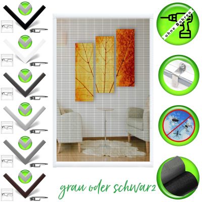 Horivert Premium Black Aluminum Mosquito Screen Frame, 45° Mesh, No-Drill, 140 x 40 cm