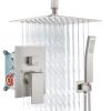Aolemi Ceiling-Mount Shower Faucet with Hand Shower, 10-Inch Head, Brushed view 1