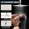 Aolemi Ceiling-Mount Shower Faucet with Hand Shower, 10-Inch Head, Brushed view 3