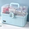 Dittzz Home Medicine Box, Large 3-Tier Medicine Case and First Aid Storage Box with Carry Handle, 34 x 19 x 22.5 cm view 1