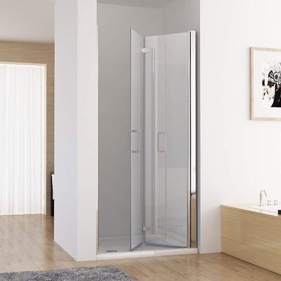 MIQU 90 x 185 cm Folding Shower Door, 6 mm Nano Safety Glass