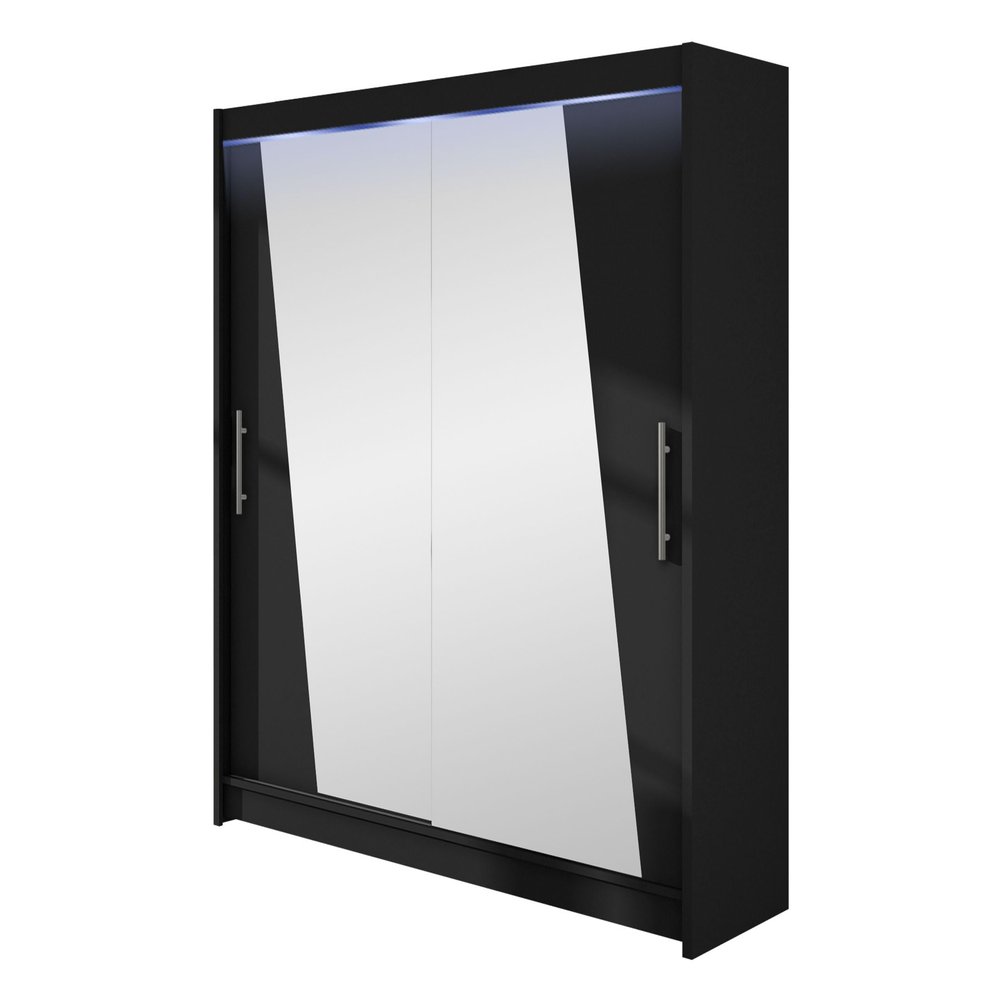 Mirjan24 London XIV Sliding-Door Wardrobe with Mirror and Optional RGB LED Lighting