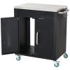 HOMCOM Kitchen Cart with Wheels, Cabinet and Hooks, 86 x 50 x 86.5 cm, Black view 1