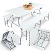Arebos Beer Garden Table and Bench Set, 3-Piece, Table + 2 Benches view 1