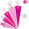 School Cone Blank, Bright Pink, 35 cm, Round, with Name and Bow view 1