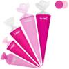 School Cone Blank, Bright Pink, 35 cm, Round, with Name and Bow view 4